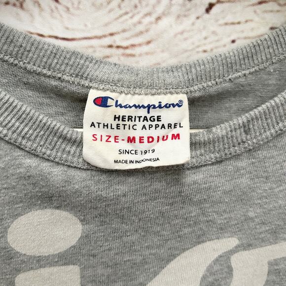 CHAMPION Heritage All Over Logo Print Shirt Size M - Picture 4 of 5